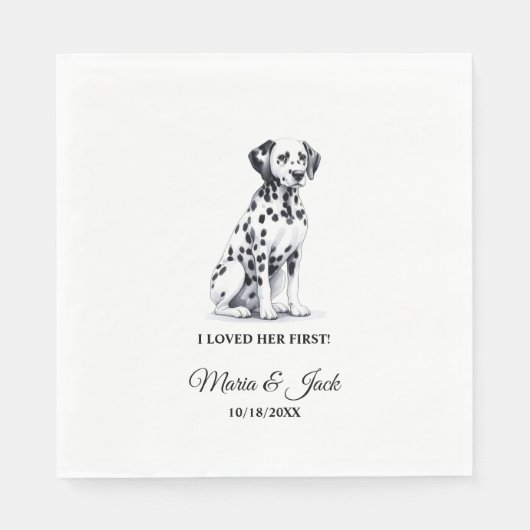 Serviette En Papier Chien dalmate J'Aimais Son Premier Mariage (Devant)