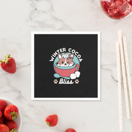 Serviette En Papier Chien dans la Mug Festive pour Vibes de vacances - (En situation)