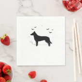 Serviette En Papier Chien de Beauceron - Halloween Moon Silhouette Cla (En situation)