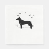 Serviette En Papier Chien de Beauceron - Halloween Moon Silhouette Cla (Devant)