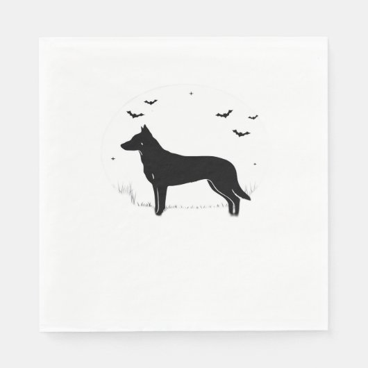 Serviette En Papier Chien de Beauceron - Halloween Moon Silhouette Cla (Devant)