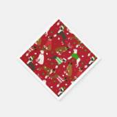 Serviette En Papier Chien de boîte de Noël (Coin)