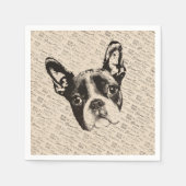 Serviette En Papier Chien de Boston Terrier (Devant)