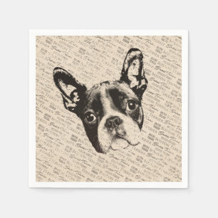 Serviette En Papier Chien de Boston Terrier