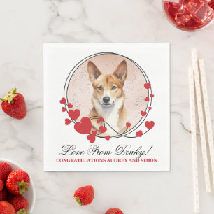 Serviette En Papier Chien de Canaan Couronne de coeur rouge Photo de c