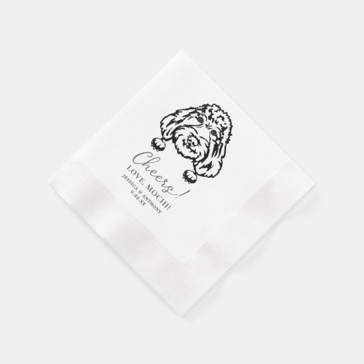 Serviette En Papier Chien de caniche encourage personnalisation Chien (Coin)