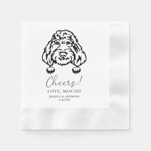 Serviette En Papier Chien de caniche encourage personnalisation Chien (Devant)