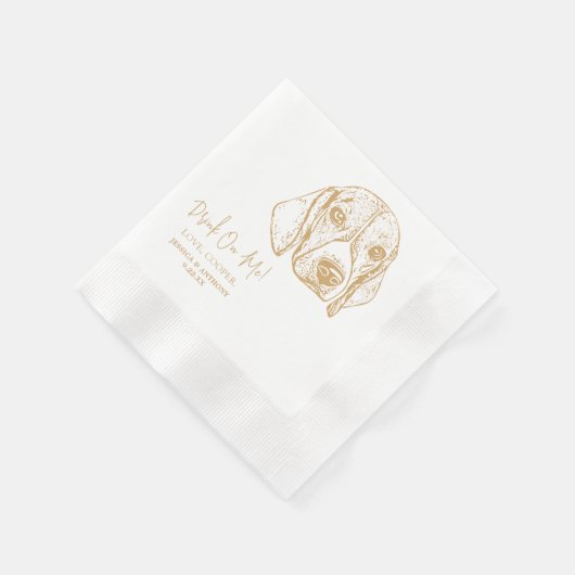 Serviette En Papier Chien de Catahoula Mariage personnalisé Chien serv (Coin)