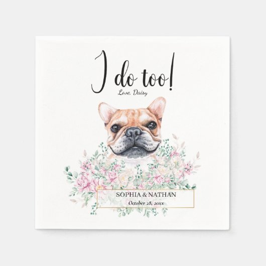 Serviette En Papier Chien de Chien de Chien Mariage Cocktail serviett (Devant)