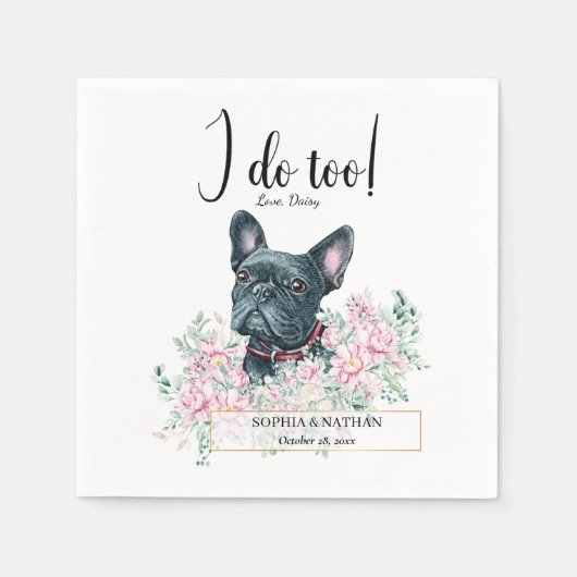 Serviette En Papier Chien de Chien de Chien Mariage Cocktail  serviett (Devant)