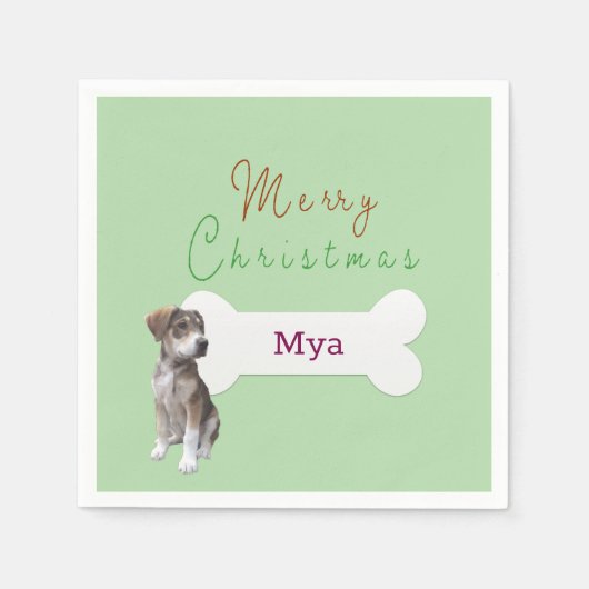 Serviette En Papier chien de compagnie Noël (Devant)