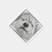 Serviette En Papier Chien de Coton de Tulear (Coin)