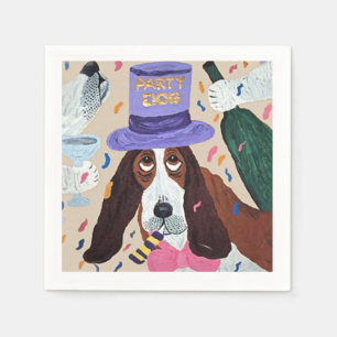 Serviette En Papier Chien de Fête Basset Hound