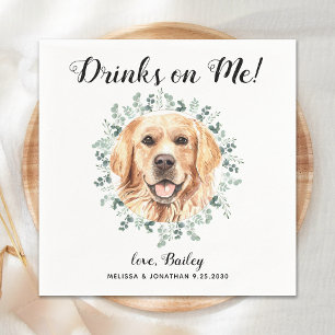 Serviette En Papier Chien de Mariage de animal domestique personnalisé