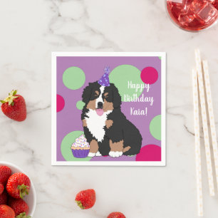 Serviette En Papier Chien de montagne bernois Chiot Anniversaire