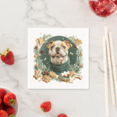 Serviette En Papier Chien de Noël (En situation)