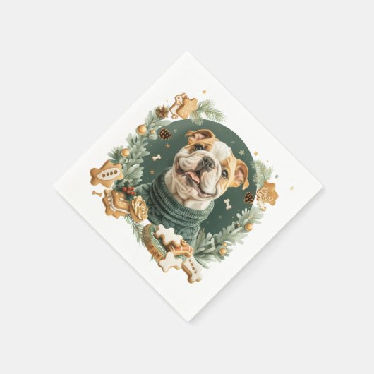 Serviette En Papier Chien de Noël (Coin)