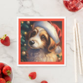 Serviette En Papier Chien de Noël 2 (En situation)