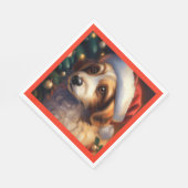 Serviette En Papier Chien de Noël 2 (Coin)