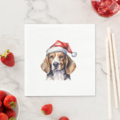 Serviette En Papier Chien de Noël beagle (En situation)