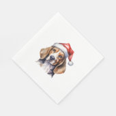 Serviette En Papier Chien de Noël beagle (Coin)