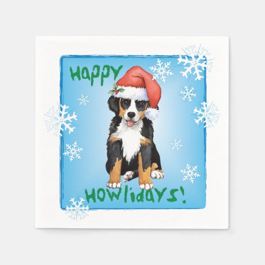 Serviette En Papier Chien de Noël Bernese Mounta (Devant)