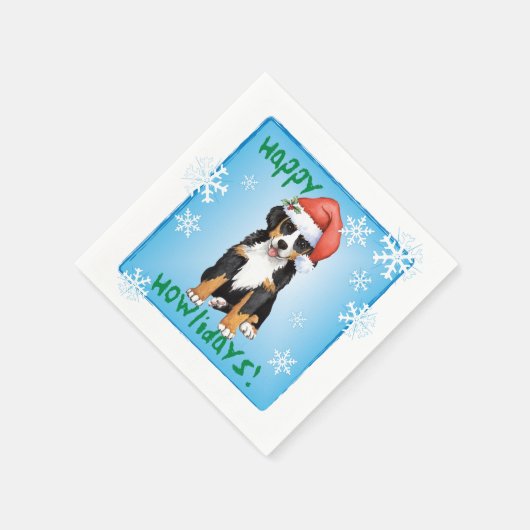 Serviette En Papier Chien de Noël Bernese Mounta (Coin)