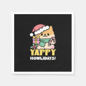 Serviette En Papier Chien de Noël mignon - Yappy Howlidays (Devant)