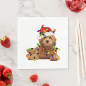 Serviette En Papier Chien de Père Noël Goldendoodle (En situation)
