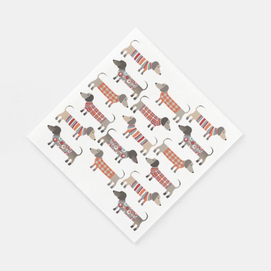Serviette En Papier Chien de saucisse Dachshund (Coin)