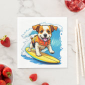 Serviette En Papier Chien de surf (En situation)