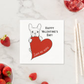 Serviette En Papier Chien de taureau français mignon personnalisé avec (En situation)