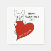 Serviette En Papier Chien de taureau français mignon personnalisé avec (Devant)