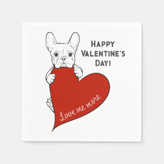 Serviette En Papier Chien de taureau français mignon personnalisé avec (Devant)