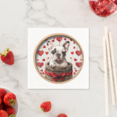 Serviette En Papier Chien de taureau français Valentines (En situation)