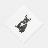 Serviette En Papier Chien de taureaux français à Tuxedo (Coin)