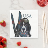 SERVIETTE EN PAPIER CHIEN DE TERRE-NEUVE (En situation)