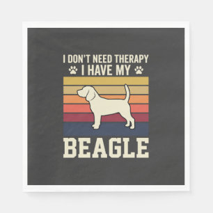 Serviette En Papier Chien de thérapie rétro Beagle vintage
