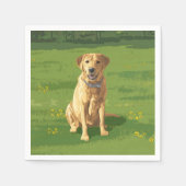 Serviette En Papier Chien de trieur du Labrador jaune (Devant)