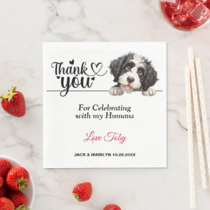 Serviette En Papier Chien d'eau portugais Remerciement de mariage