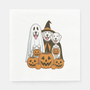 Serviette En Papier Chien des Pyrénées Fantôme Sorcière Halloween Corr