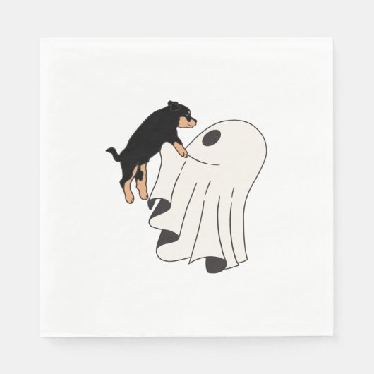 Serviette En Papier Chien d'Halloween Chien Éffrayant (Devant)