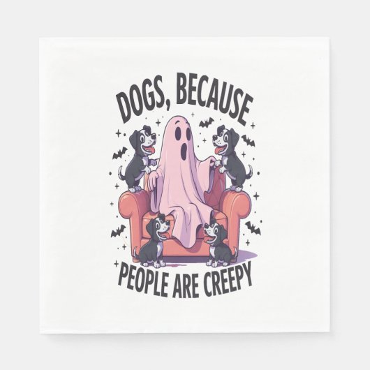 Serviette En Papier Chien d'Halloween éffrayant Fantôme Éffrayant (2) (Devant)