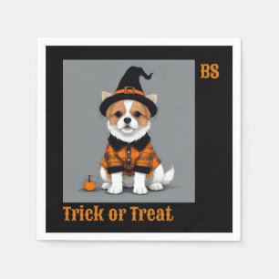 Serviette En Papier Chien d'Halloween mignon déguisé Festif