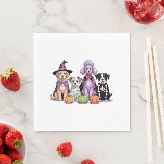 Serviette En Papier Chien d'Halloween Squad (En situation)