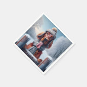 Serviette En Papier Chien d'hiver irlandais Setter (Coin)