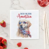 Serviette En Papier Chien d'or patriotique (En situation)
