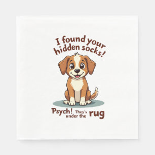 Serviette En Papier Chien Drôle Chaussettes Cachées Citation Vintage D