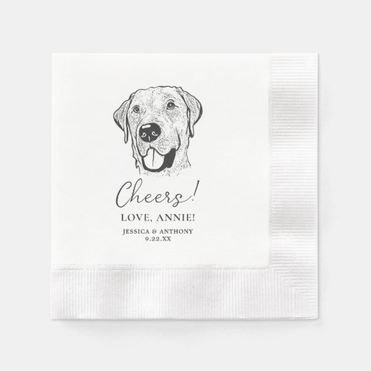 Serviette En Papier Chien du Labrador Accueil personnalisé serviettes (Devant)