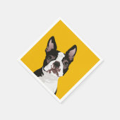 Serviette En Papier Chien du Terrier de Boston pour propriétaire du Te (Coin)